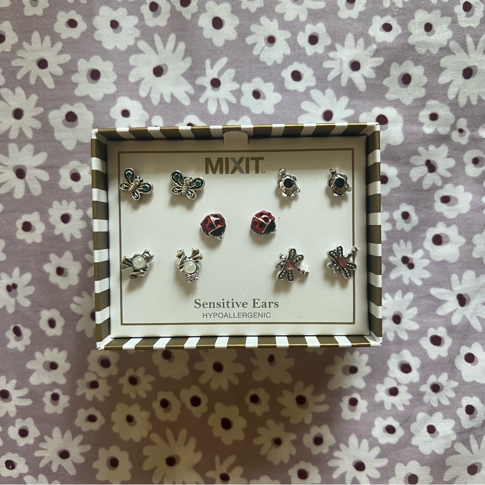 Mixit 5-Pair Y2K Cottagecore Fairy Whimsy Fashion Earrings Jewelry